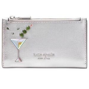 Kate Spade Shaken Not Stirred Embellished Small Slim Bifold Wallet